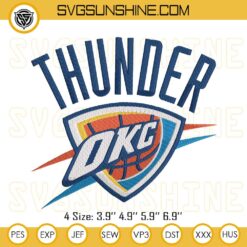 Oklahoma City Thunder Logo Embroidery Design