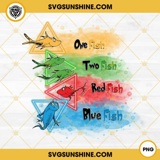 One Fish Two Fish Red Fish Blue Fish PNG, Dr Seuss Day PNG