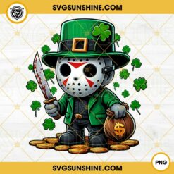 Patrick Day Jason Voohees Holding Knife PNG, Jason Voohees Mask With Coin PNG