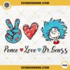 Peace Love Dr Seuss PNG, Thing One Peace Sign PNG, Dr Seuss Day PNG