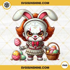 Pennywise Easter Bunny PNG, Scary Character Easter Day PNG