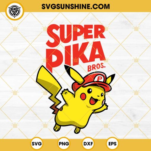 Pikachu Mario Bros SVG, Super Pika Bros SVG PNG DXF EPS