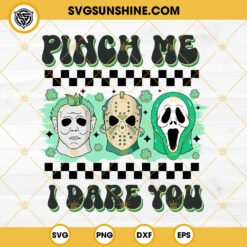Scary Characters Vibes SVG, St Patricks Day Horror Shamrock SVG PNG DXF EPS