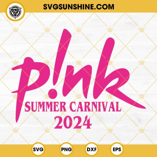 Pink Summer Carnival 2024 SVG, Pink World Tour 2024 SVG PNG DXF EPS Files