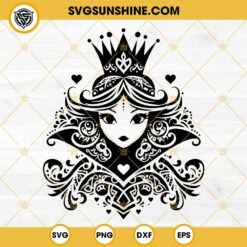 Queen Of Hearts SVG, Alice In Wonderland SVG, Mandala SVG