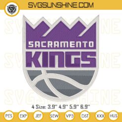 Sacramento Kings Logo Embroidery Design