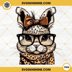 Sassy Bunny Leopard Bandana And Glasses PNG, Cute Rabbit PNG, Bunny Easter PNG