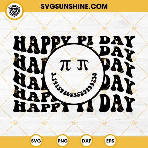 Smile Face Happy Pi Day SVG PNG DXF EPS Cut Files