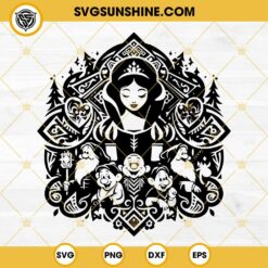 Snow White And The 7 Dwarfs Mandala SVG, Disney Princess SVG, Snow White SVG