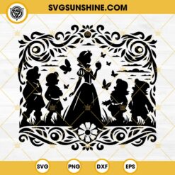 Snow White And The 7 Dwarfs SVG, Mandala Zentangle SVG PNG