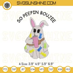 So Peepin Boujee Ghost Embroidery Pattern, Easter Ghost Tumbler Embroidery Design