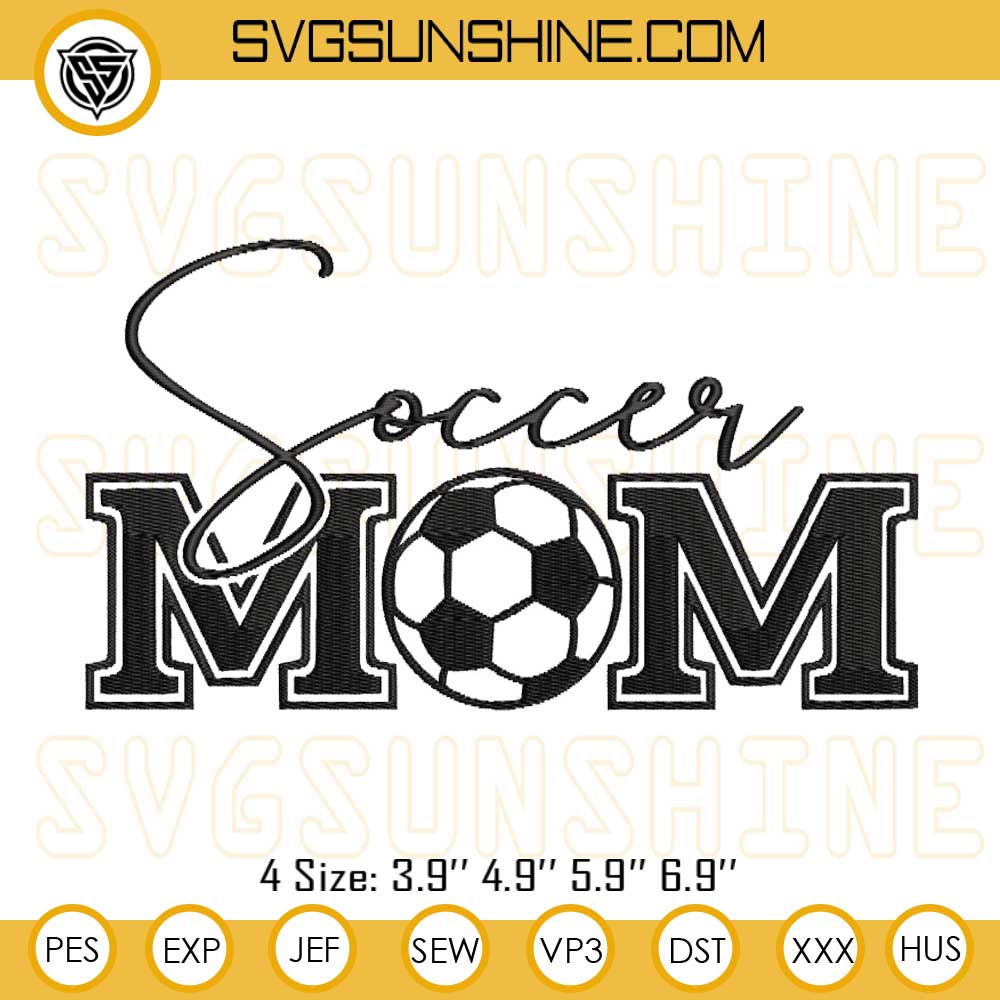 Soccer Mom Embroidery Design Files, Soccer Family Mom Embroidery Design  Files