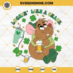 St. Patrick's Day Cinderella Mouse SVG, Mouse Gus Gus Shamrock Cup SVG, Lookin Like A Snack SVG