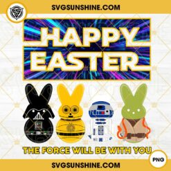 Star War Happy Easter PNG, The Force Will Be With You PNG, Star War Characters Easter Peeps PNG