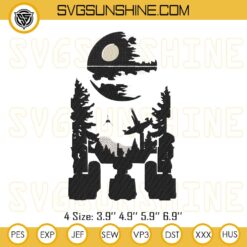 Star Wars Death Star Embroidery Designs, Star Wars R2D2 Embroidery Files