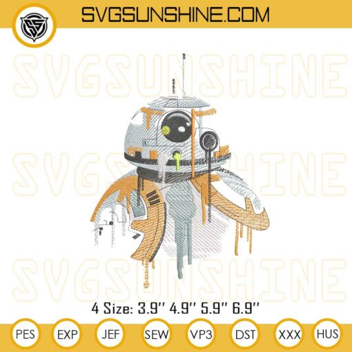 Star Wars Robot BB8 Embroidery Designs, Droid BB8 Embroidery Files