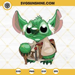 Stitch Baby Yoda SVG, Star Wars Grogu Stitch SVG PNG DXF EPS