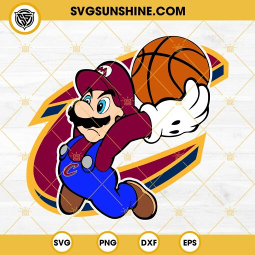 Super Mario NBA Cleveland Cavaliers SVG PNG DXF EPS FIle