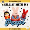 Superheroes Chillin With My Peeps PNG, Bunny Superheroes Happy Easter Day PNG