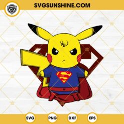 Superman Pikachu SVG, Pikachu Pokemon  SVG PNG DXF EPS