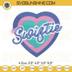 Swiftie Heart Embroidery Designs, Taylor Swift Fan Embroidery Files