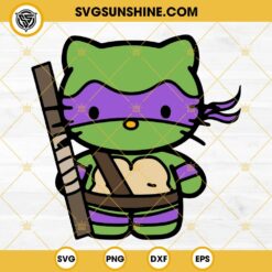 Hello Kitty Leonardo Ninja Turtles SVG, Hello Kitty Teenage Mutant Ninja Turtles SVG