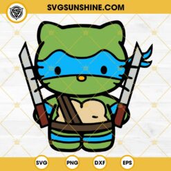 Hello Kitty Teenage Mutant Ninja Turtles SVG, Hello Kitty Donatello Ninja Turtles SVG PNG DXF EPS Cut Files