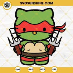 Hello Kitty Teenage Mutant Ninja Turtles SVG, Hello Kitty Donatello Ninja Turtles SVG PNG DXF EPS Cut Files