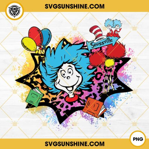 Thing One Thing Two Colorful PNG, Dr Seuss Thing 1 & 2 Balloons PNG, Little Miss Thing PNG