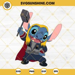 Thor Stitch SVG, Superhro Marvel Stitch SVG, Cute Stitch Avenger SVG PNG EPS DXF File