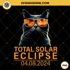 Total Solar Eclipse Cat PNG, Funny Cat Eclipse 2024 PNG