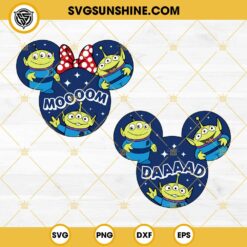 Toy Story Aliens Bundle SVG, Mom And Dad Toy Story SVG, Green Alien Mouse Ears SVG PNG DXF EPS