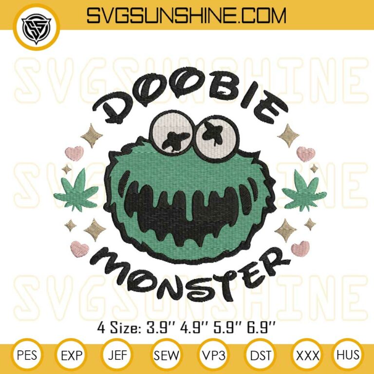 Weed Doobie Monster Embroidery Design File, Funny Weed Doobie ...