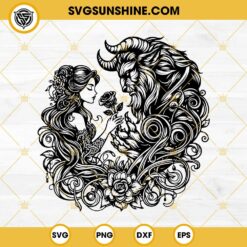 Beauty and The Beast SVG, Mandala Zentangle SVG, Belle and Beast SVG