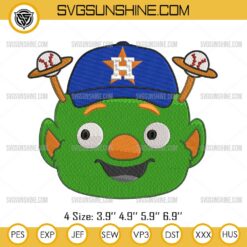 Astros Orbit Mascot Embroidery Files, Houston Astros Baseball Embroidery Designs