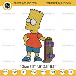 Bart Simpson Embroidery Files, The Simpsons Embroidery Design