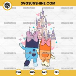 Bluey And Bingo Disney Castle SVG PNG File