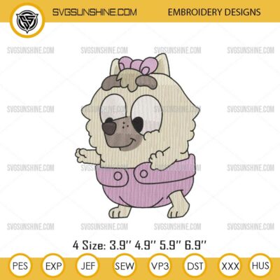 Bluey Judo Embroidery Design Files, Baby Judo Dog Embroidery Pattern