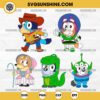Bluey Toy Story Characters SVG Bundle, Bluey Woody SVG, Bingo Buzz Lightyear SVG, Bluey Muffin Little Green Aliens SVG
