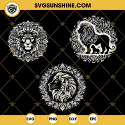 Lion King Mandala SVG, Lion King Silhouette SVG Files