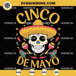 Cinco De Mayo Mexican Skull SVG PNG Files