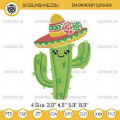 Cinco de Mayo Cactus Embroidery Designs