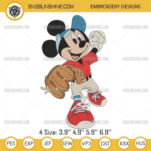 Disney Mickey Baseball Embroidery Files