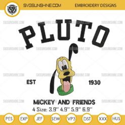 Disney Pluto Dog Embroidery Design Files