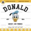 Donald Duck Embroidery Design, Mickey And Friends Embroidery Pattern