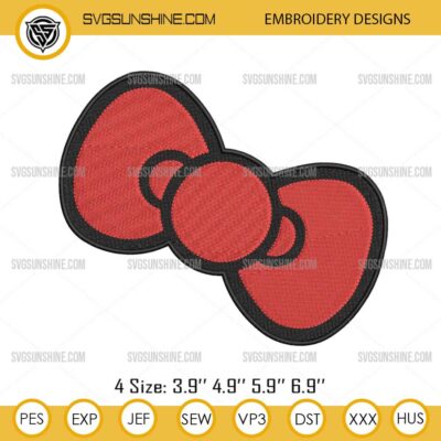 Hello Kitty Bow Embroidery Designs