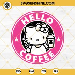 Hello Kitty Coffee SVG, Pink Hello Kitty Starbucks Coffee SVG