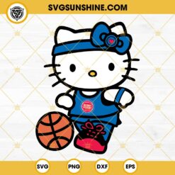 Hello Kitty Detroit Pistons SVG, Hello Kitty Basketball SVG PNG DXF EPS
