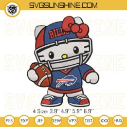 Hello Kitty Football Buffalo Bills Embroidery Design