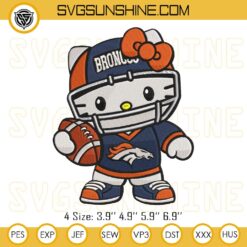 Hello Kitty Football Denver Broncos Embroidery Design